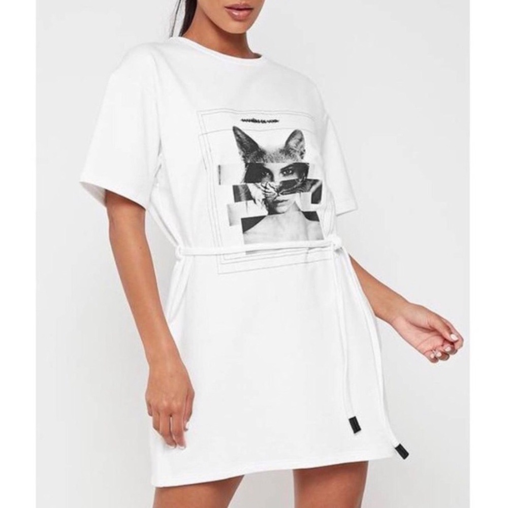 Manière De Voir T-Shirt Dress w/ Tie Waist